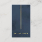 Carte De Visite Élégant Notaire Public Navy Blue Gold LinkedIn QR (Devant)