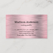 Carte De Visite Elégant Notaire Quill Or Brossé Métal (Dos)