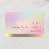 Carte De Visite Elegant Ombre Holographique Ajouter Votre Logo (Devant)