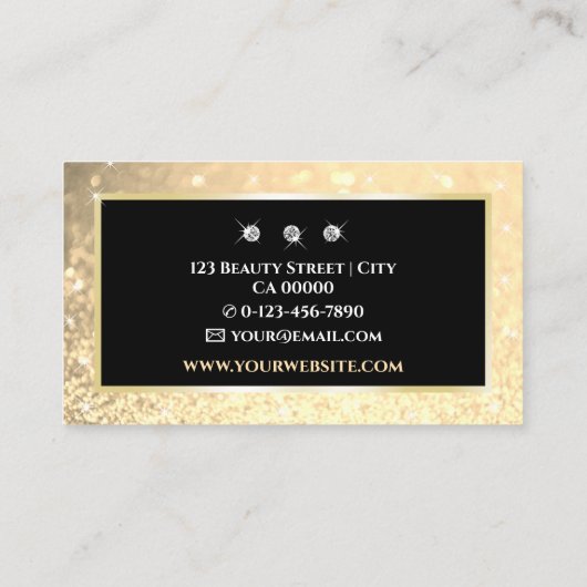 Carte De Visite Elégant Ombre Or Lumière Sparkling Diamond (Dos)