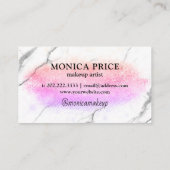 Carte De Visite Elégant ombre violet parties scintillant maquillag (Dos)