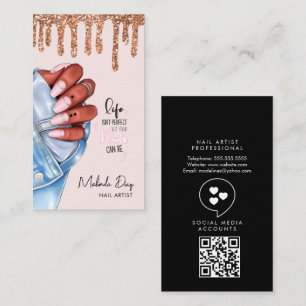 Carte De Visite Elégant ongle Artiste concepteur Salon Parties sci