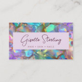 Carte De Visite Elegant Opal Gemstone Modern QR Code (Devant)