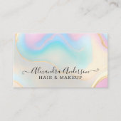 Carte De Visite Elégant Opal Gold Détails Arc-en-ciel (Devant)