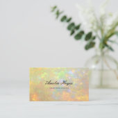Carte De Visite Elegant Opal Stone Texture Modern Script (Debout devant)