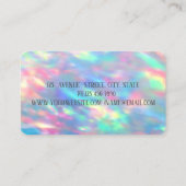 Carte De Visite Élégant Opale Iridescente Moderne, Bande Or (Dos)