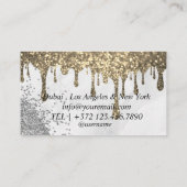 Carte De Visite Élégant or Abstrait Bokeh Parties scintillant bril (Dos)