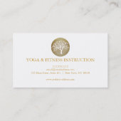 Carte De Visite Elégant or Aquarelle Arbre Yoga et méditation B (Dos)