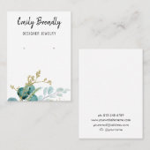 Carte De Visite Élégant or Bijoux botanique Écran d'oreille (Devant / Derrière)