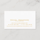 Carte De Visite Elégant Or Blanc (Dos)