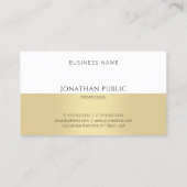 Carte De Visite Elégant Or Blanc Moderne Simple Professionnel (Dos)