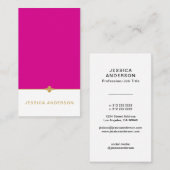 Carte De Visite Élégant or blanc rose chaud (Devant / Derrière)