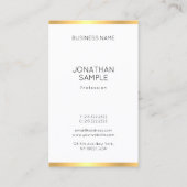 Carte De Visite Elégant Or Blanc Simple Moderne Professionnel (Dos)