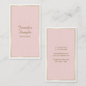 Carte De Visite Elégant Or Blush Rose Blanc Moderne tendance Luxe (Devant / Derrière)