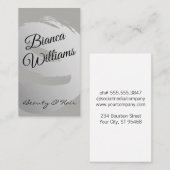 Carte De Visite Elégant Or Brossé / Gris (Devant / Derrière)