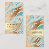 Carte De Visite Élégant or brossé Liquify Marbre (Devant / Derrière)