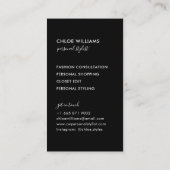 Carte De Visite Élégant or chic ombre dégradé noir script (Dos)