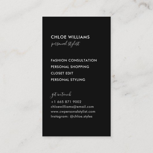 Carte De Visite Élégant or chic ombre dégradé noir script (Dos)