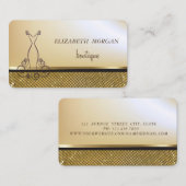 Carte De Visite Elégant Or Chic, Séquins D'Or Chatoyants, Robe (Devant / Derrière)