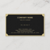 Carte De Visite Elégant Or Et Noir (Dos)