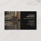 Carte De Visite Elégant or et noir Luxueux moderne (Dos)