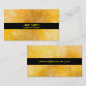 Carte De Visite Élégant or et noir moderne Événements Planificateu (Devant / Derrière)