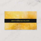 Carte De Visite Élégant or et noir moderne Événements Planificateu (Dos)