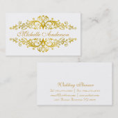 Carte De Visite Élégant or fleurit (Devant / Derrière)