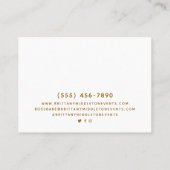 Carte De Visite Elégant or Foil Beige Brown Abstrait (Dos)