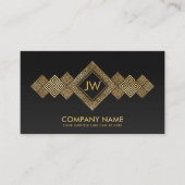 Carte De Visite Élégant or grec méandre clé Monogramme (Devant)