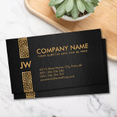 Carte De Visite Élégant or grec méandre clé Monogramme