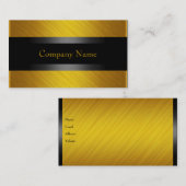 Carte De Visite Elégant or jaune avec noir (Devant / Derrière)