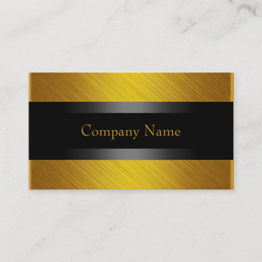 Carte De Visite Elégant or jaune avec noir (Devant)