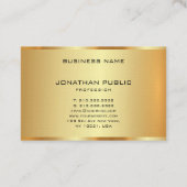 Carte De Visite Elégant or look Monogramme initial personnalisé (Dos)