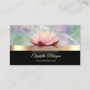 Carte De Visite Élégant Or,Lotus Opale Holographique