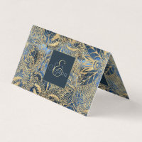 Elégant or Mandala Fleurs Bleu Nebula