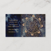 Carte De Visite Elégant or Mandala Oeil Soleil Lune Marine Bleu (Dos)
