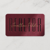 Carte De Visite Élégant or manuscrit nom de script Realtor (Devant)