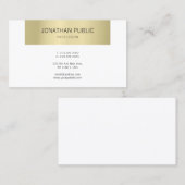 Carte De Visite Elégant Or Moderne Design Professionnel Plain Luxe (Devant / Derrière)