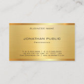 Carte De Visite Elégant Or moderne look glamour professionnel (Dos)