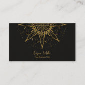 Carte De Visite Elégant or moderne Noir Bohème Mandala (Devant)