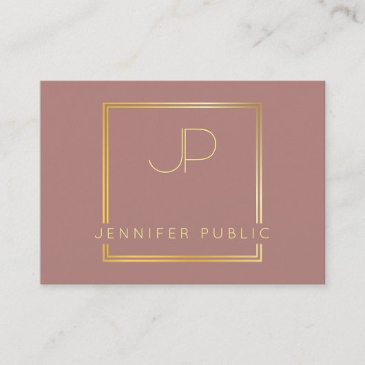 Carte De Visite Élégant Or Monogramme Moderne Modèle Luxe (Devant)