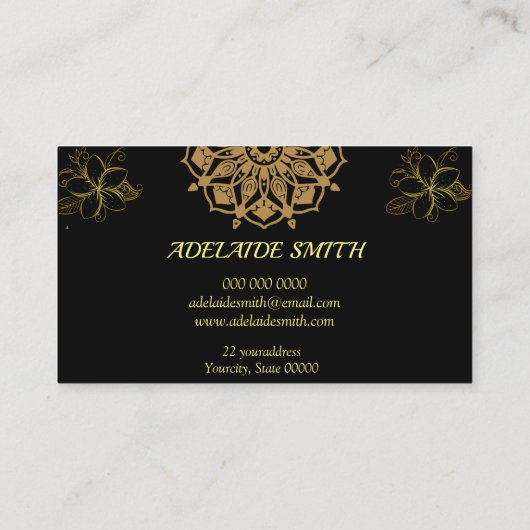Carte De Visite élégant or noir (Dos)
