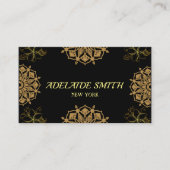 Carte De Visite élégant or noir (Devant)