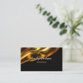 Carte De Visite Élégant or noir et faux liquide (Debout devant)