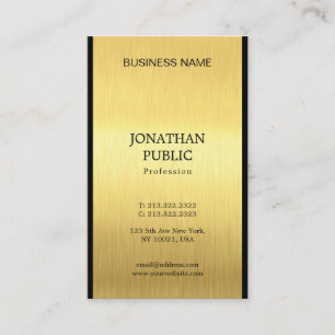 Carte De Visite Élégant Or Noir Luxe Chic Professionnel Simple