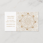 Carte De Visite Elégant or Oeil Soleil Lune Mandala Blanc (Dos)