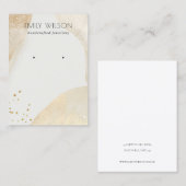 Carte De Visite Élégant Or pâle Abstrait de forme Écran d'oreille (Devant / Derrière)