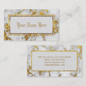 Carte De Visite Élégant or professionnel et Marbre blanc (Devant / Derrière)