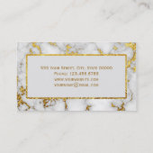 Carte De Visite Élégant or professionnel et Marbre blanc (Dos)